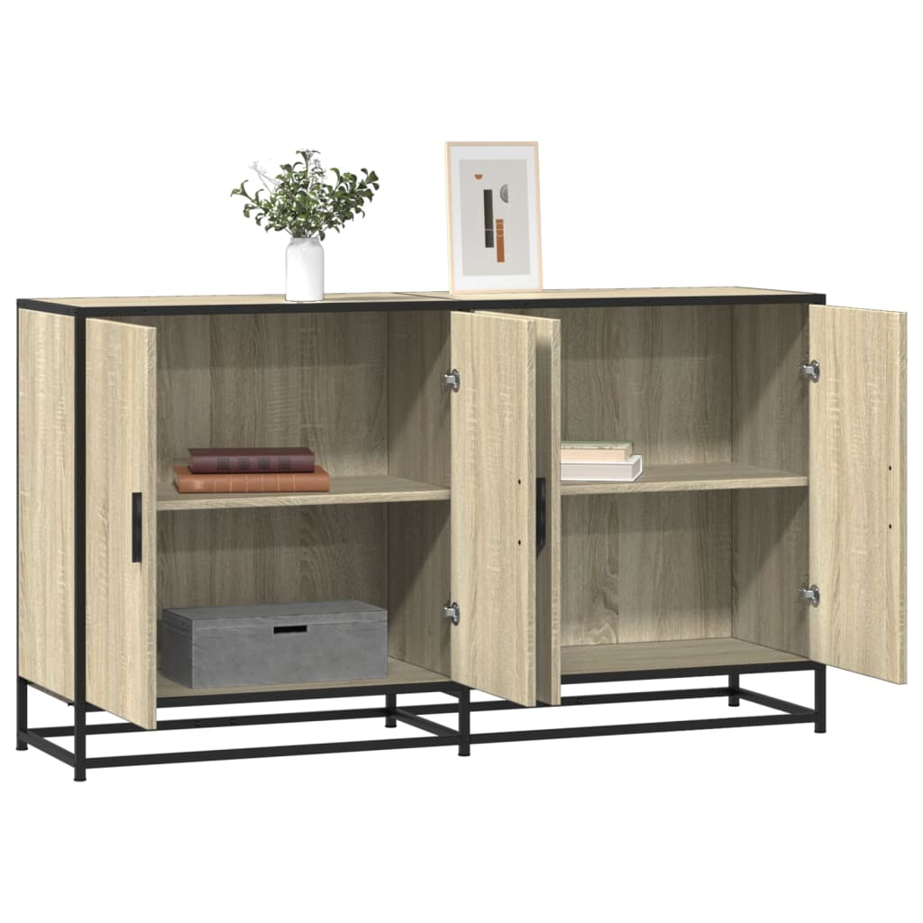vidaXL Szafka, dąb sonoma, 134x35x76 cm, materiał drewnopochodny