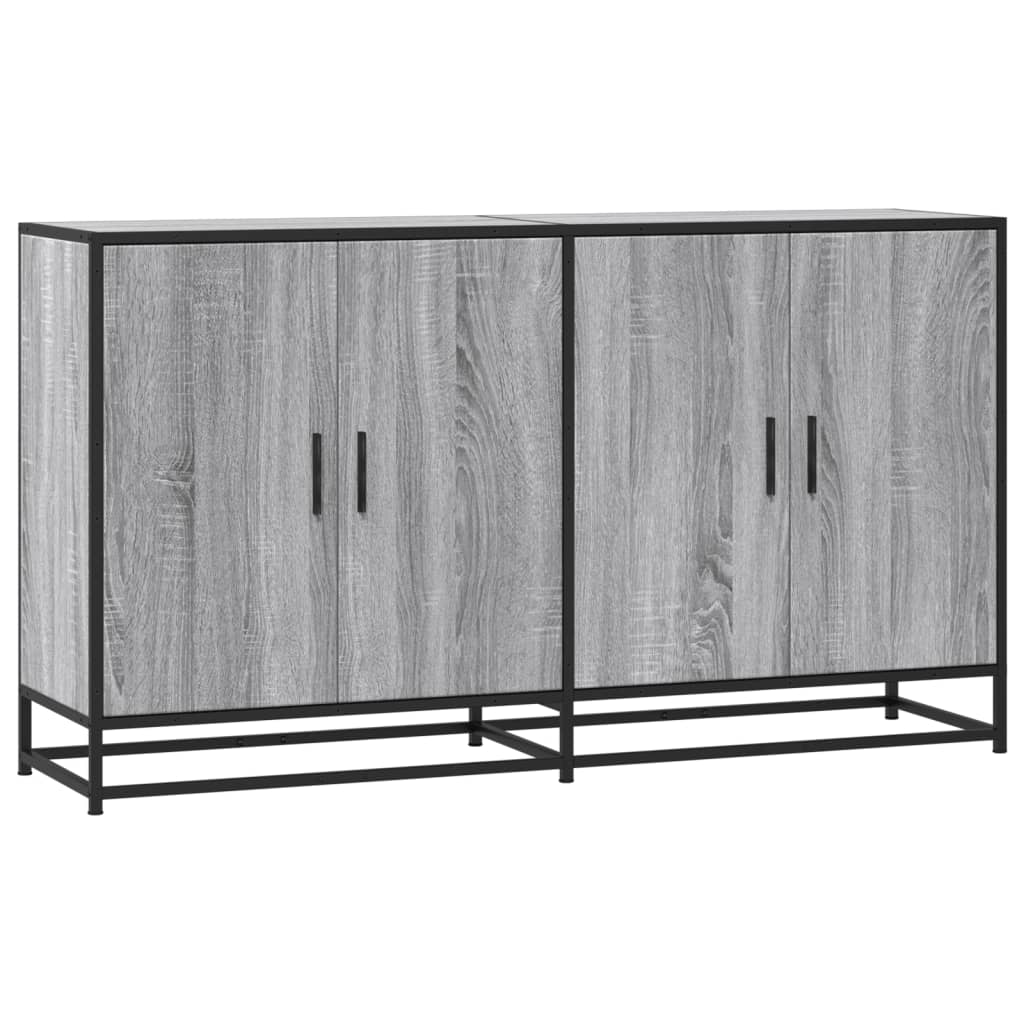 vidaXL Szafka, szary dąb sonoma, 134x35x76 cm, materiał drewnopochodny