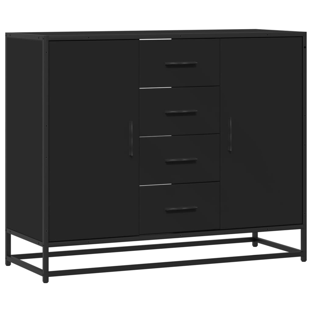 vidaXL Szafka, czarna, 92x35x76 cm, materiał drewnopochodny