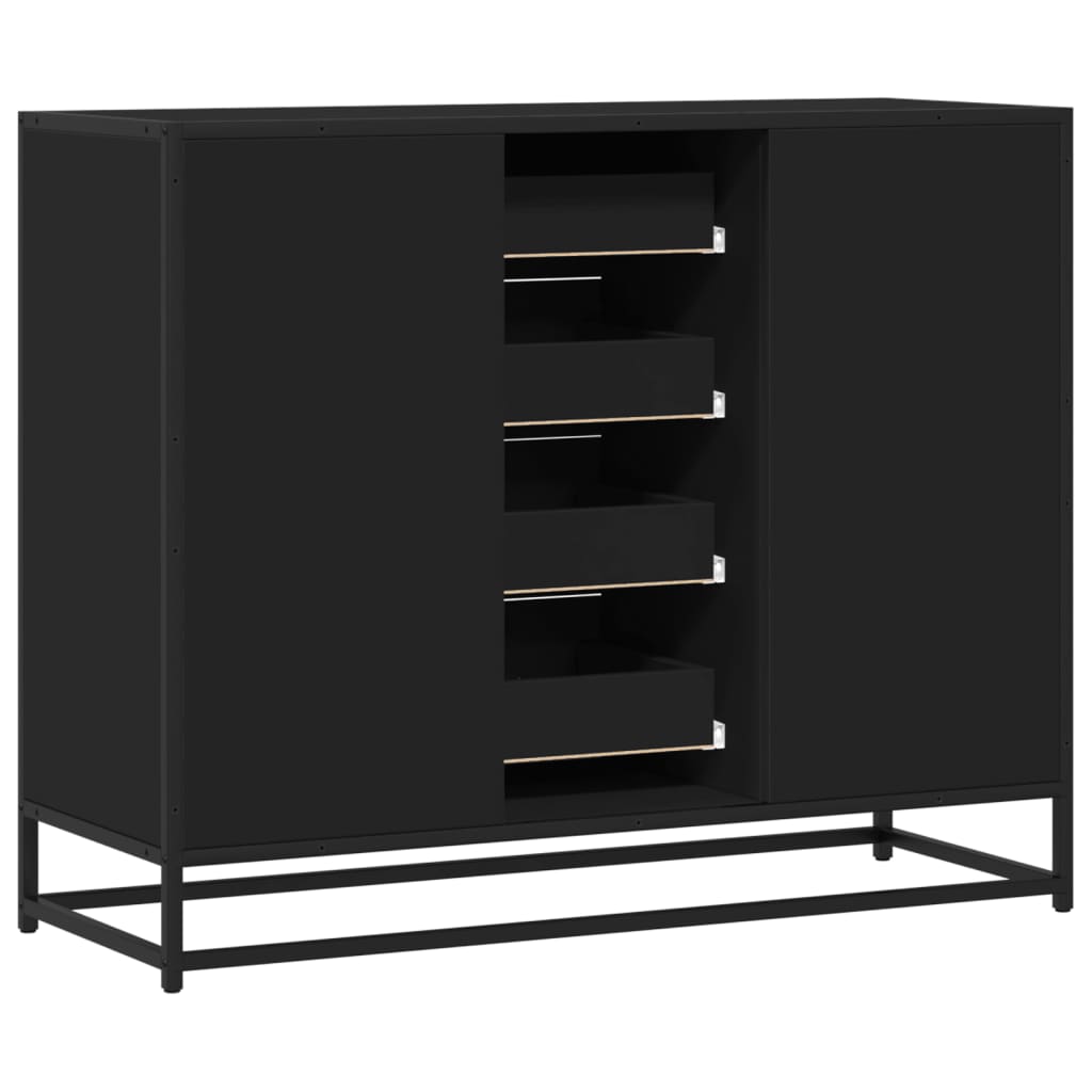 vidaXL Szafka, czarna, 92x35x76 cm, materiał drewnopochodny