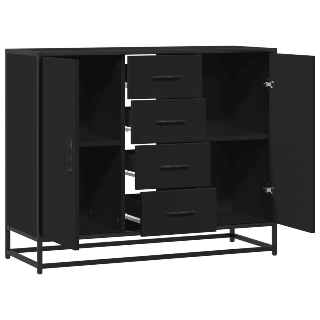 vidaXL Szafka, czarna, 92x35x76 cm, materiał drewnopochodny