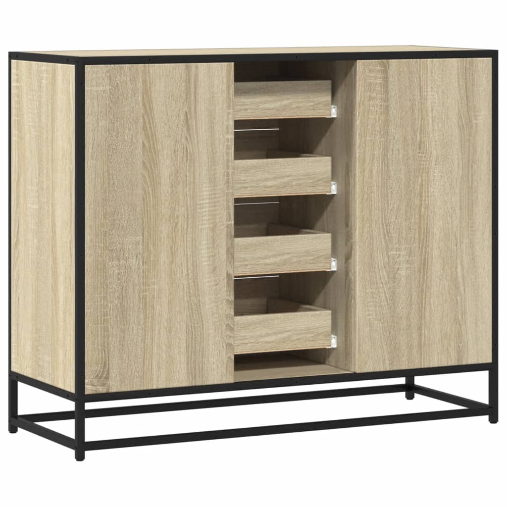 vidaXL Szafka, dąb sonoma, 92x35x76 cm, materiał drewnopochodny