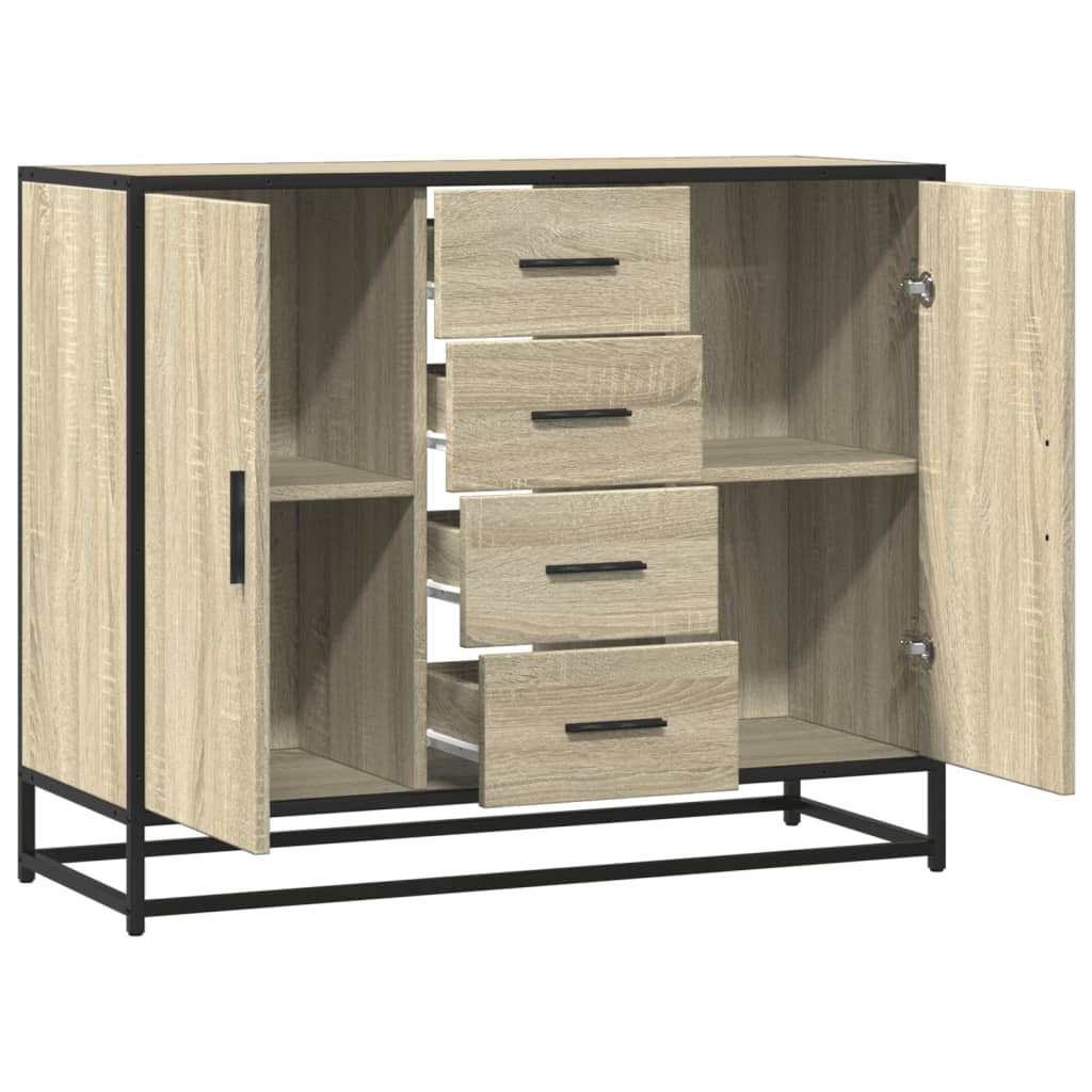 vidaXL Szafka, dąb sonoma, 92x35x76 cm, materiał drewnopochodny