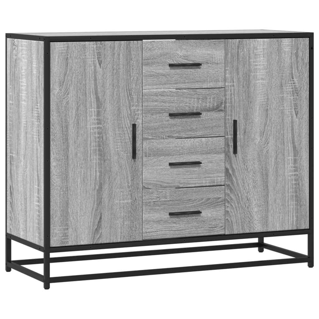 vidaXL Szafka, szary dąb sonoma, 92x35x76 cm, materiał drewnopochodny