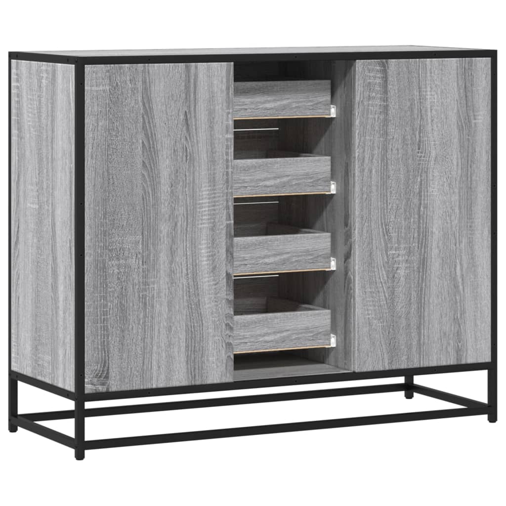vidaXL Szafka, szary dąb sonoma, 92x35x76 cm, materiał drewnopochodny