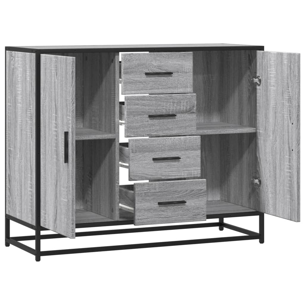 vidaXL Szafka, szary dąb sonoma, 92x35x76 cm, materiał drewnopochodny