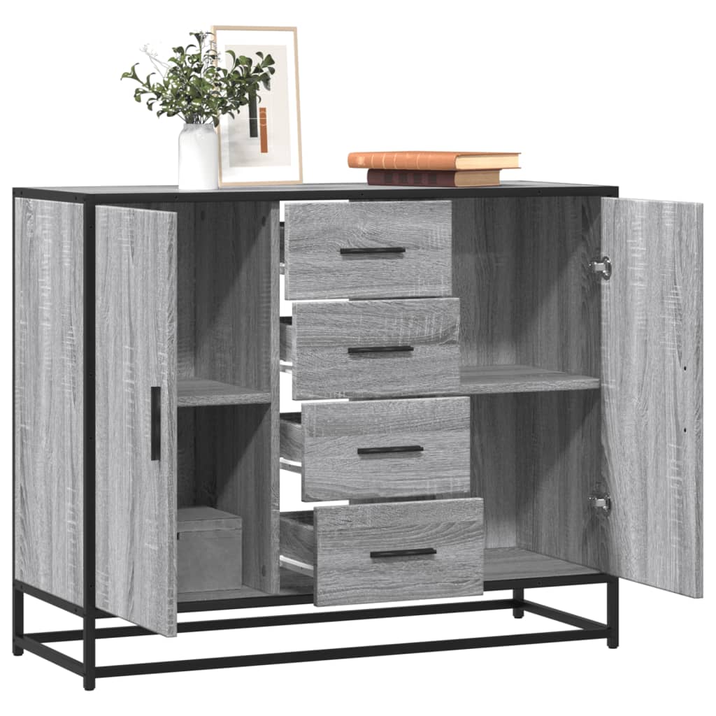 vidaXL Szafka, szary dąb sonoma, 92x35x76 cm, materiał drewnopochodny
