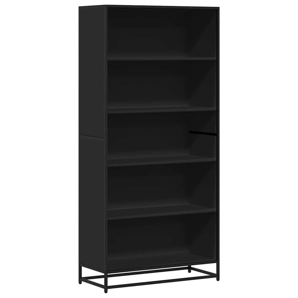 vidaXL Regał, czarny, 80,5x35x170,5 cm, materiał drewnopochodny
