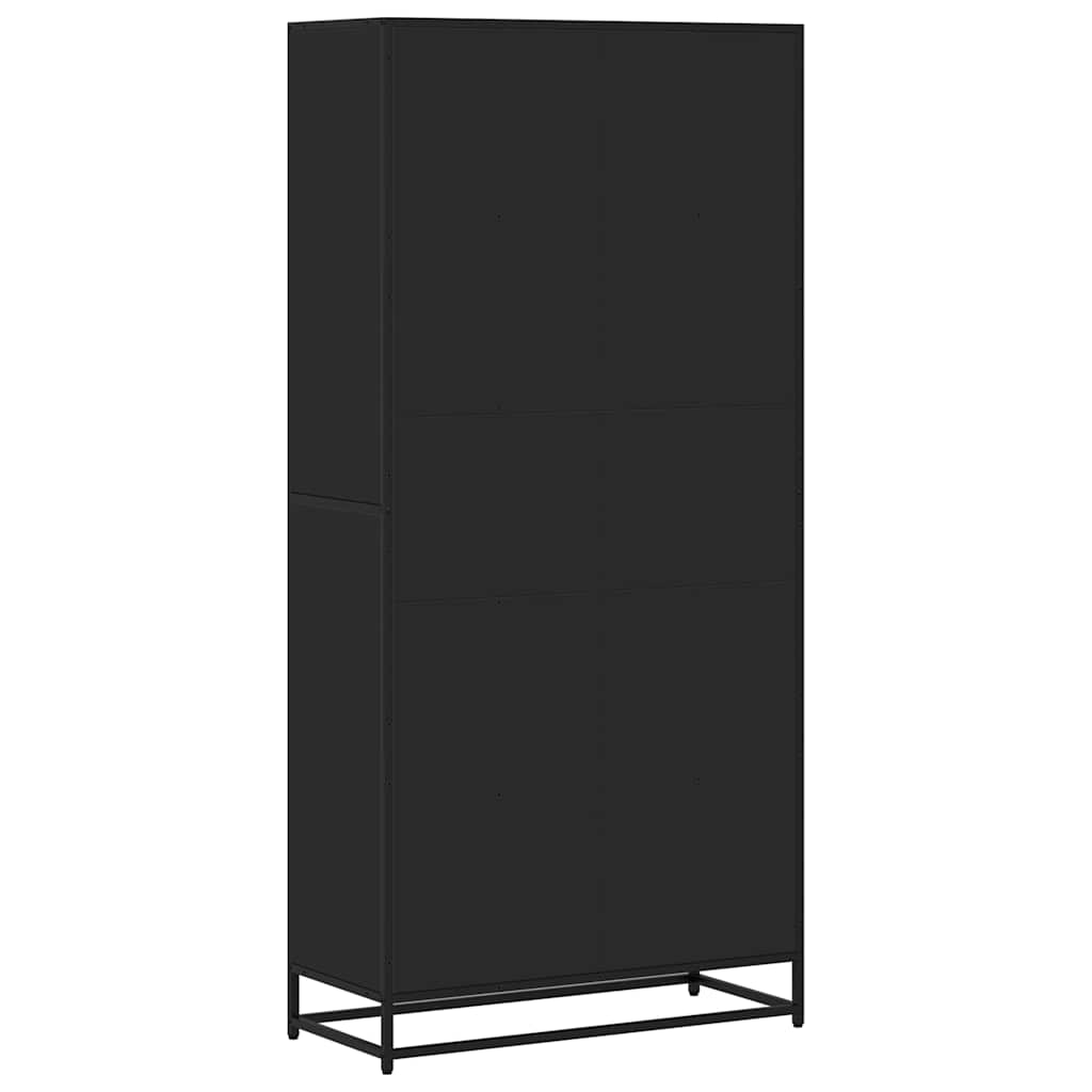 vidaXL Regał, czarny, 80,5x35x170,5 cm, materiał drewnopochodny