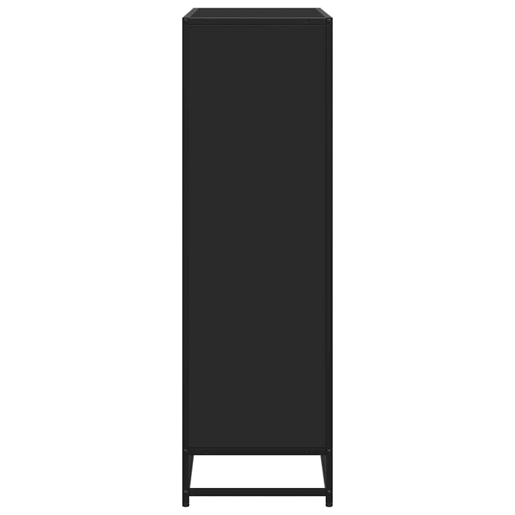 vidaXL Regał, czarny, 97,5x33x107,5 cm, materiał drewnopochodny, metal