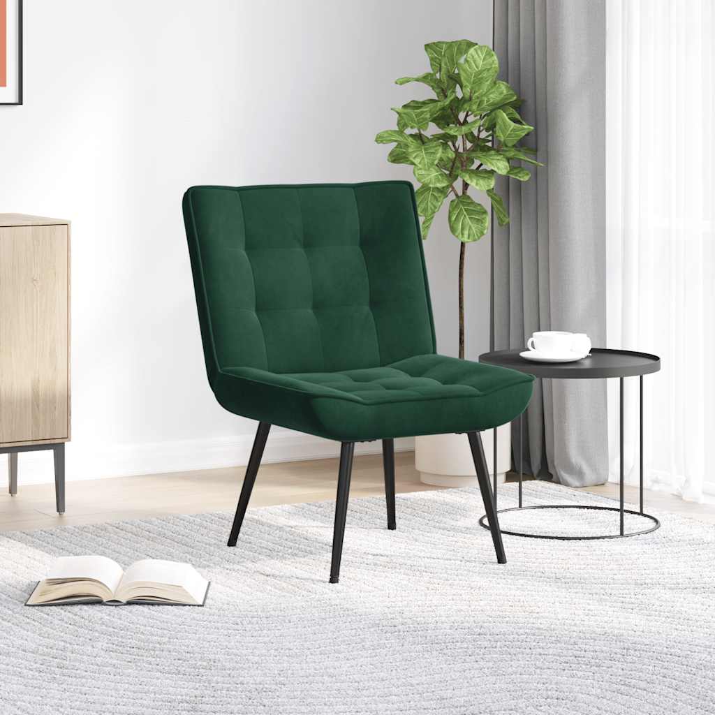 vidaXL Fotel relaksacyjny Ciemnozielony 64x74x84 cm Aksamit