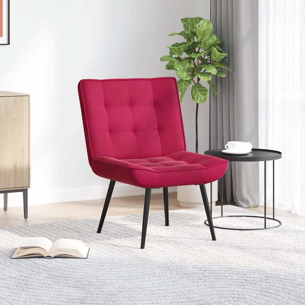 vidaXL Fotel relaksacyjny wino czerwone 64x74x84 cm aksamit