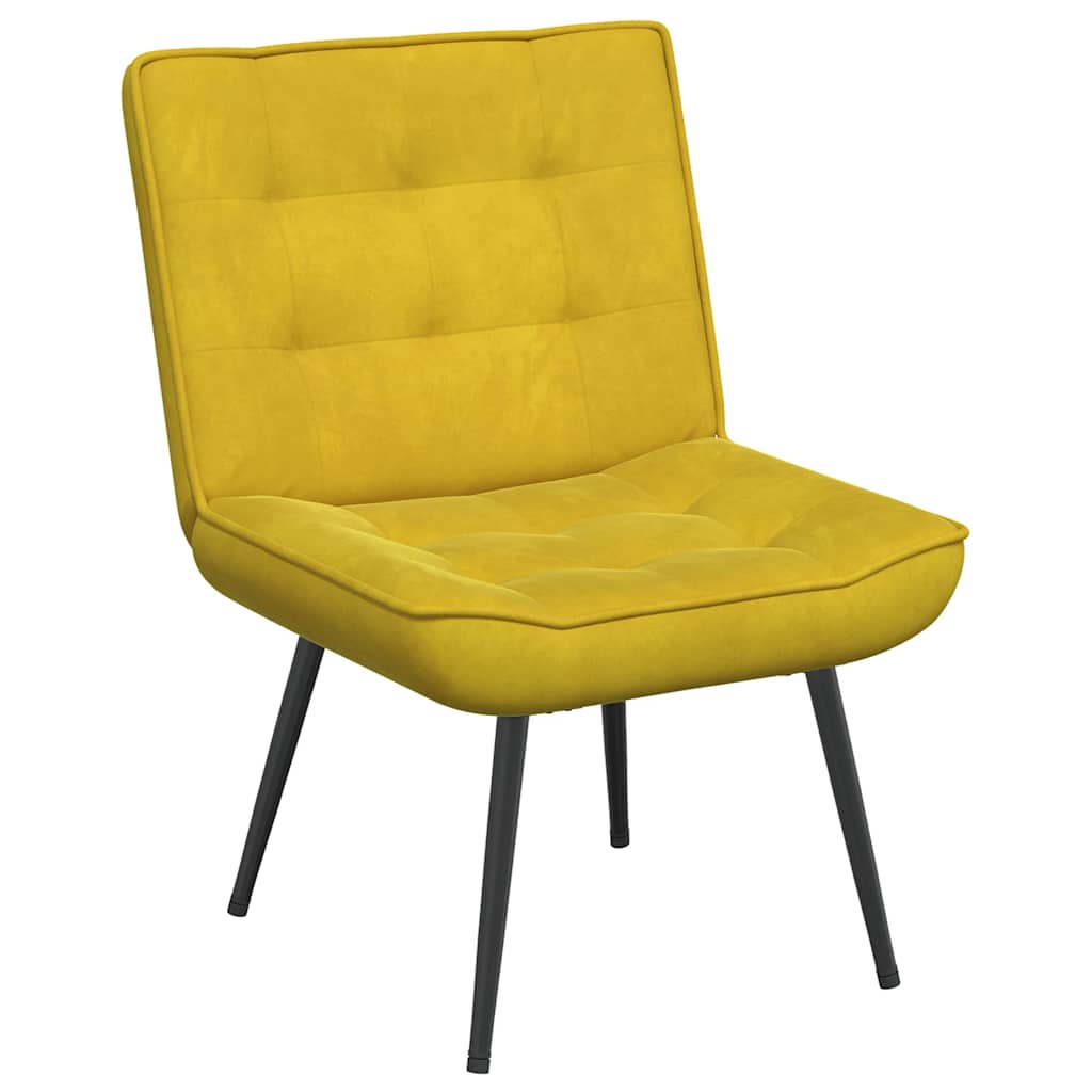 vidaXL Fotel relaksacyjny żółty 64x74x84 cm aksamit