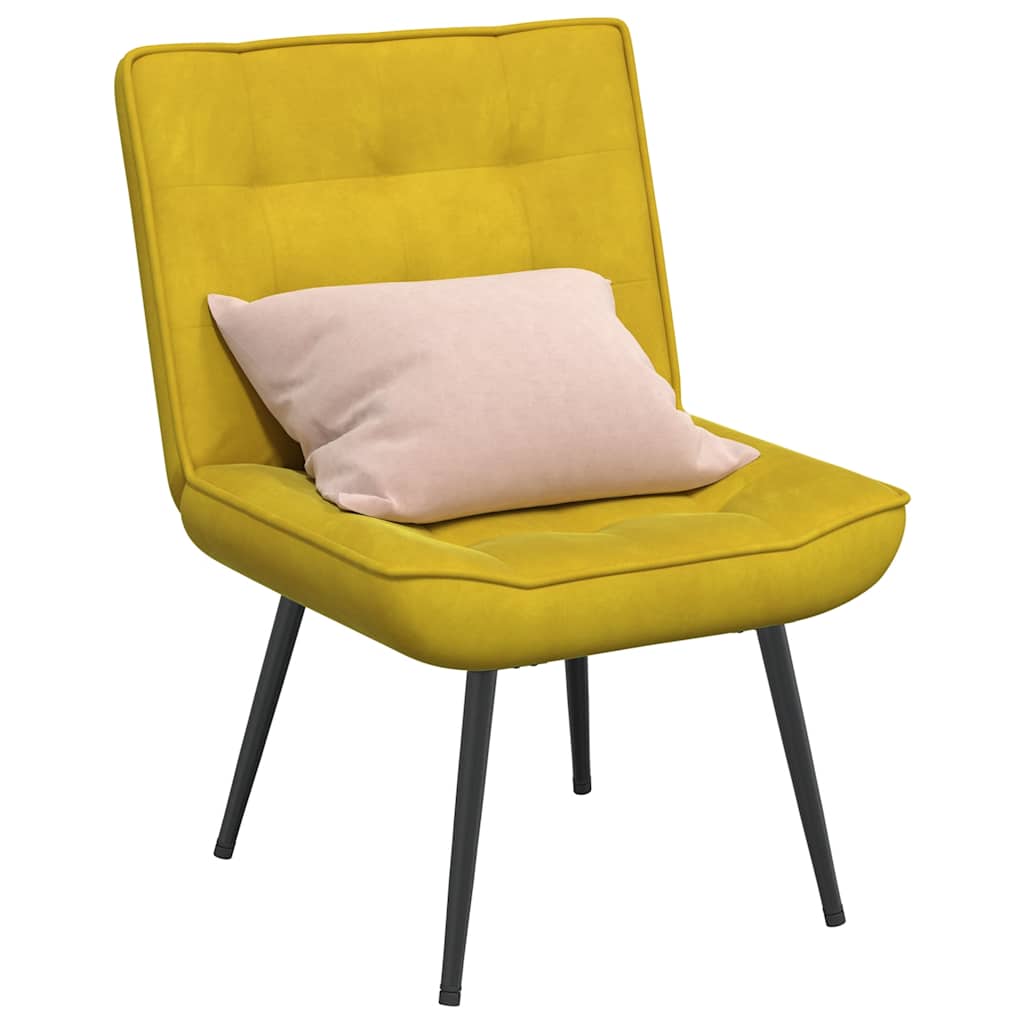 vidaXL Fotel relaksacyjny żółty 64x74x84 cm aksamit