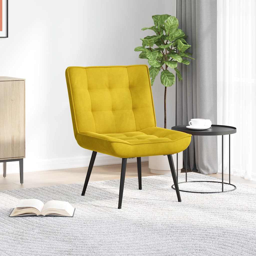 vidaXL Fotel relaksacyjny żółty 64x74x84 cm aksamit