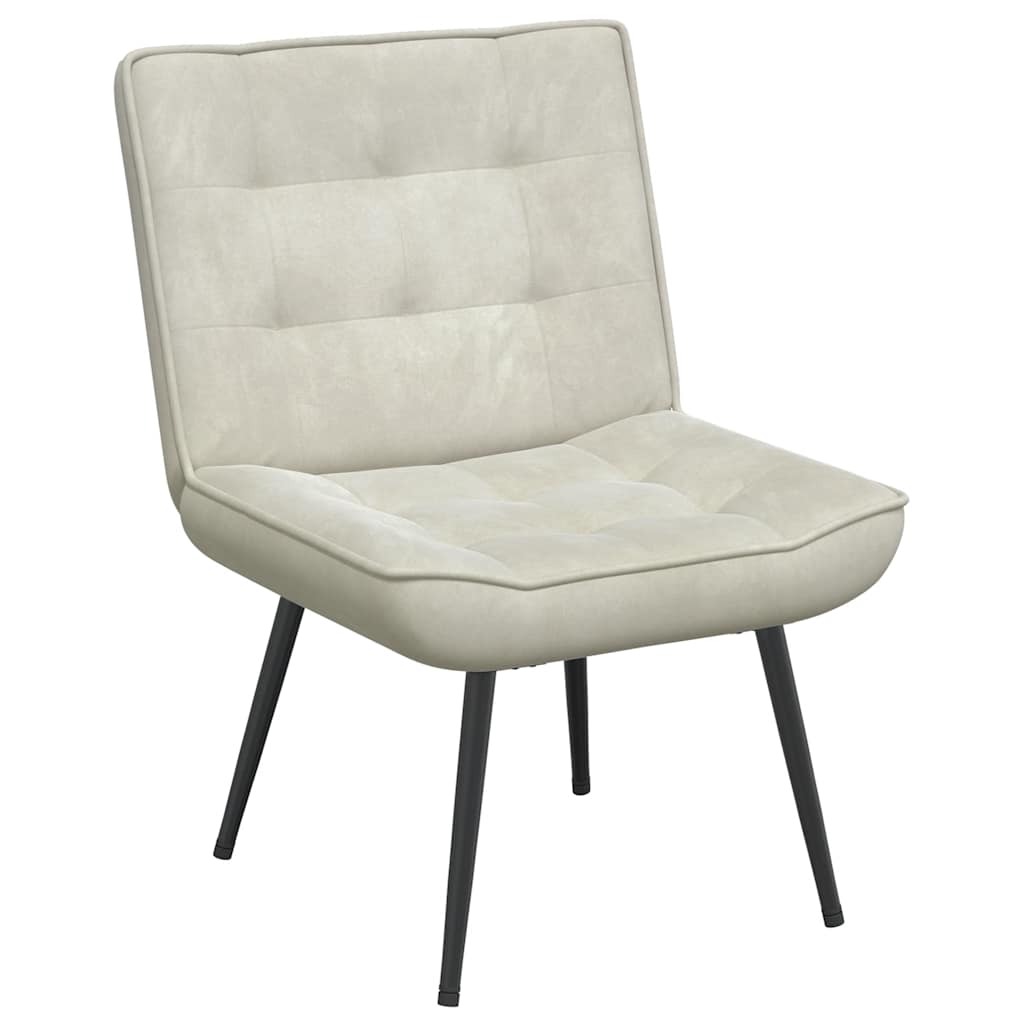 vidaXL Fotel relaksacyjny kremowy 64x74x84 cm aksamitny
