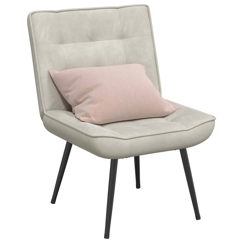 vidaXL Fotel relaksacyjny kremowy 64x74x84 cm aksamitny