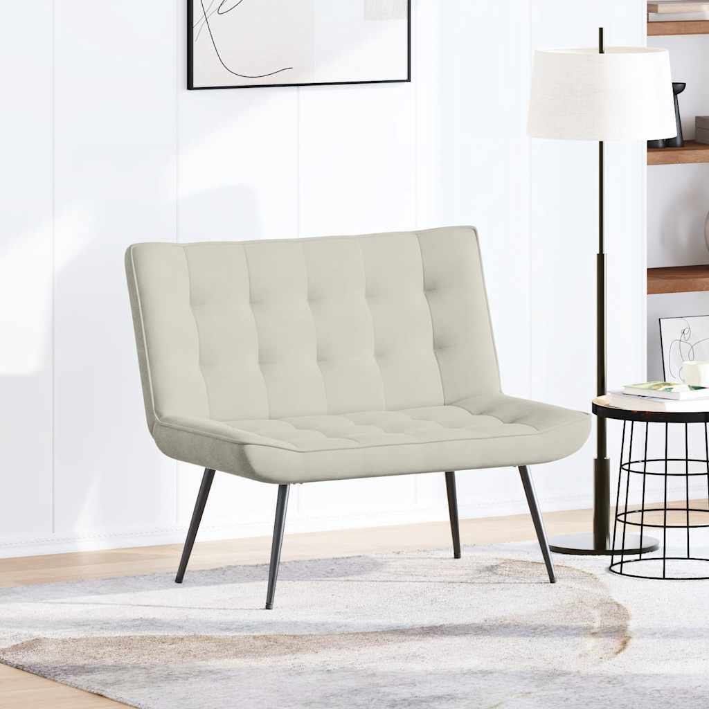 vidaXL Ławka kremowa 110x74x84 cm aksamitna