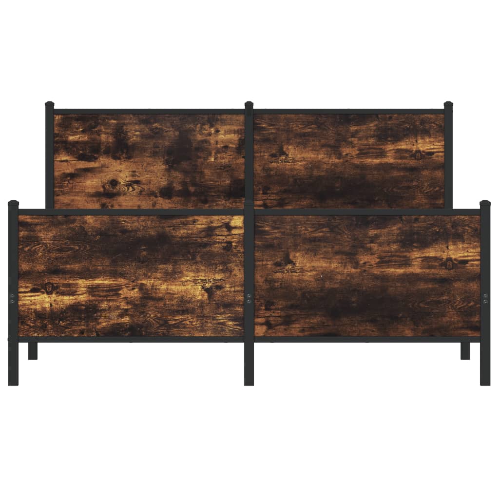 vidaXL Metalowa rama łóżka, bez materaca, przydymiony dąb, 160x200 cm