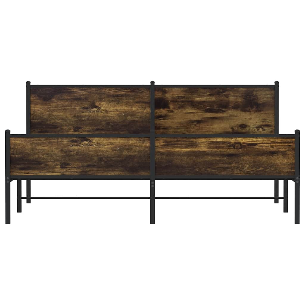 vidaXL Metalowa rama łóżka, bez materaca, przydymiony dąb, 180x200 cm