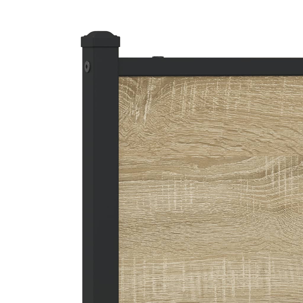 vidaXL Metalowa rama łóżka, bez materaca, dąb sonoma, 200x200 cm