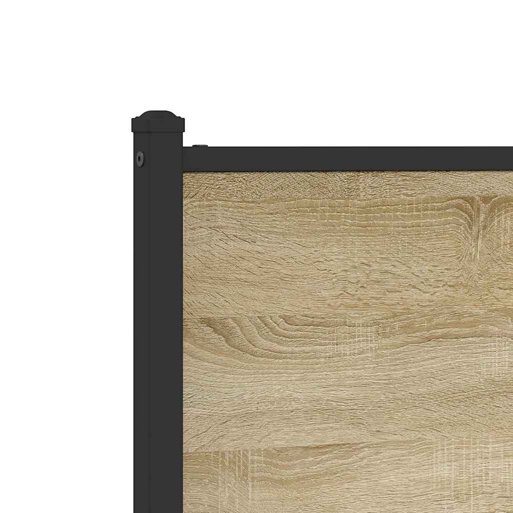 vidaXL Metalowa rama łóżka, bez materaca, dąb sonoma, 193x203 cm