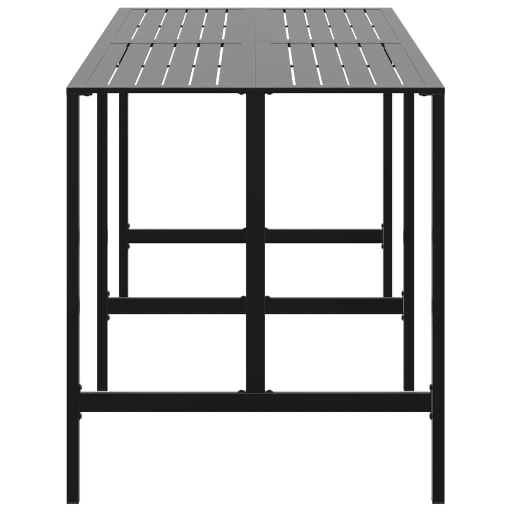 vidaXL Stolik barowy, czarny, 200x100x110 cm, malowana proszkowo stal