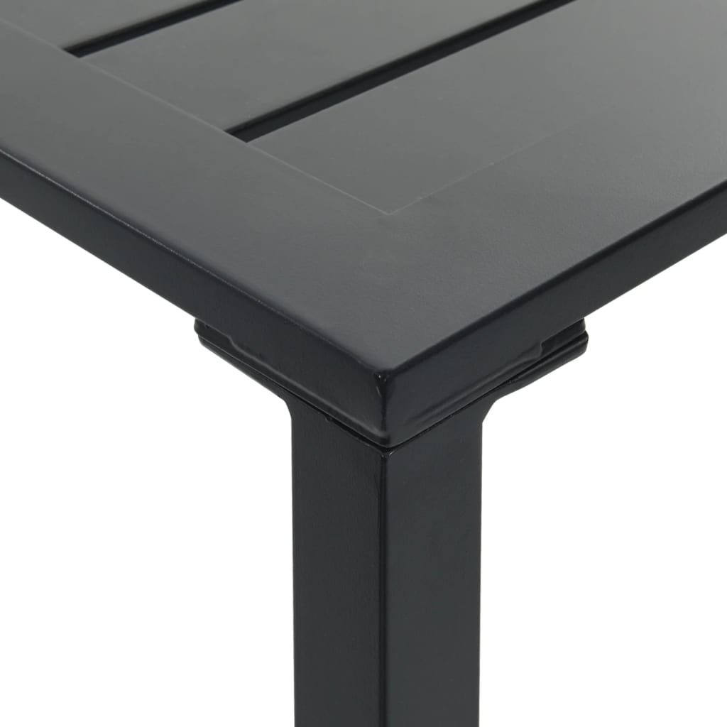 vidaXL Stolik barowy, czarny, 200x100x110 cm, malowana proszkowo stal