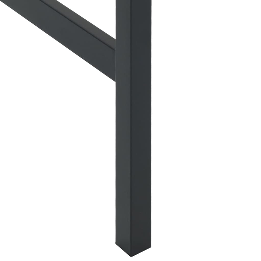 vidaXL Stolik barowy, czarny, 200x100x110 cm, malowana proszkowo stal