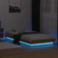 vidaXL Rama łóżka z LED, woskowy brąz, 75x190 cm, lite drewno sosnowe
