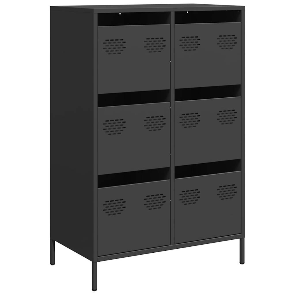 vidaXL Szafka, czarna, 68x39x101,5 cm, stal
