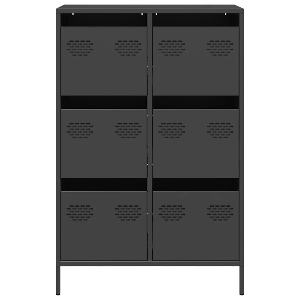 vidaXL Szafka, czarna, 68x39x101,5 cm, stal