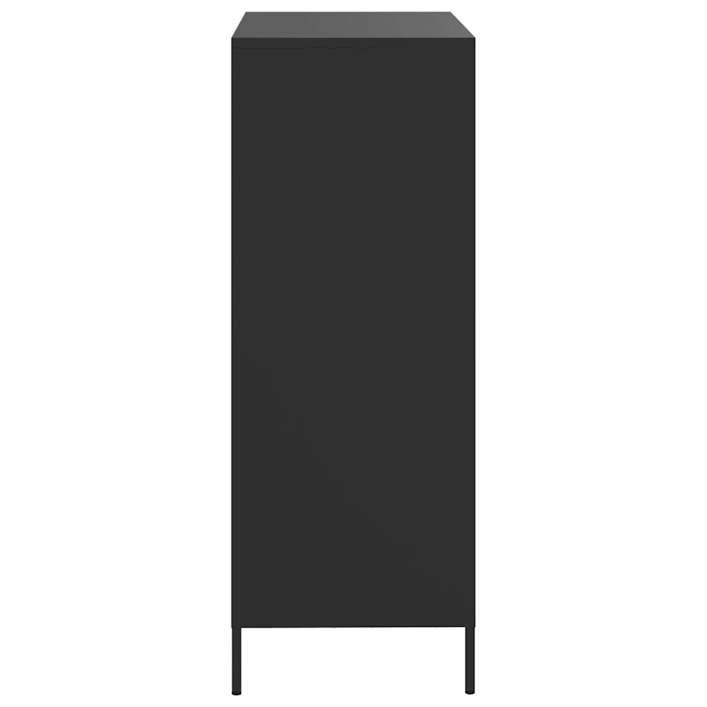 vidaXL Szafka, czarna, 68x39x101,5 cm, stal