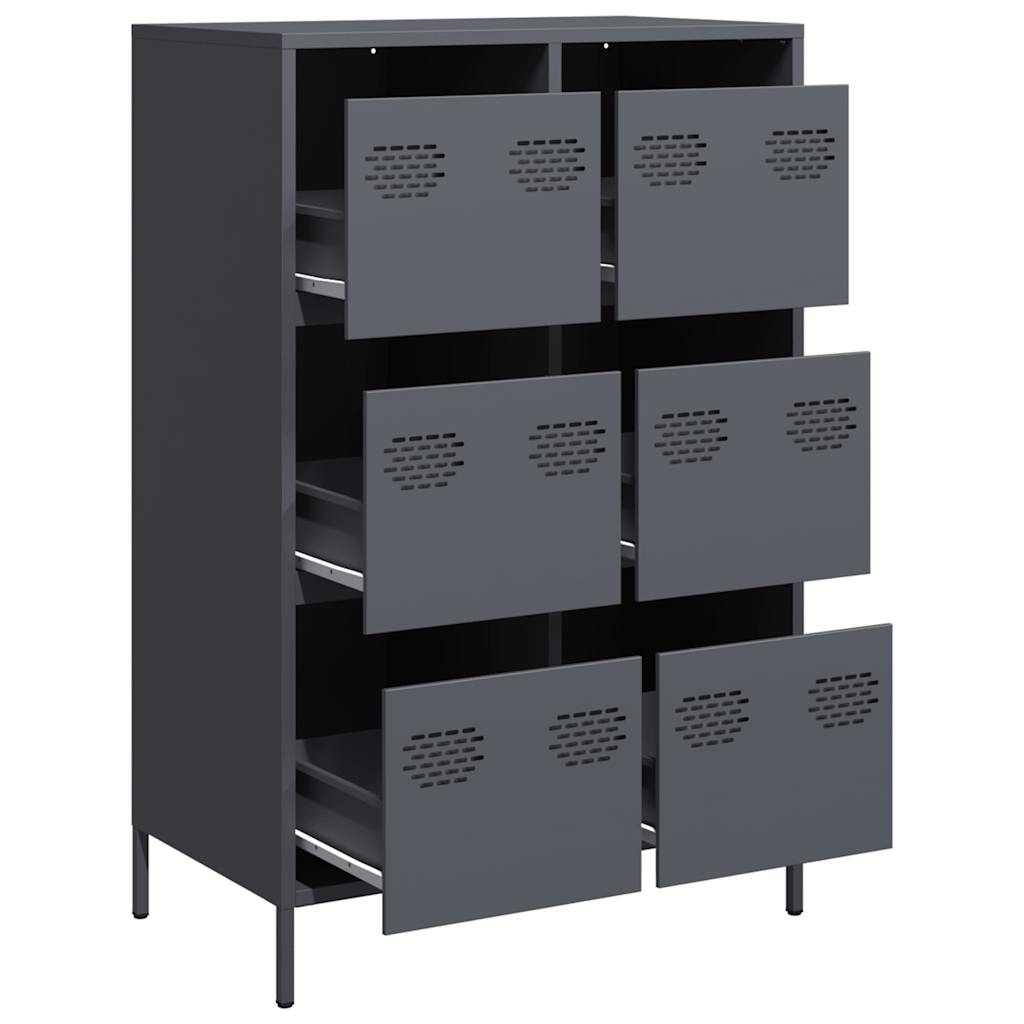 vidaXL Szafka, antracytowa, 68x39x101,5 cm, stal