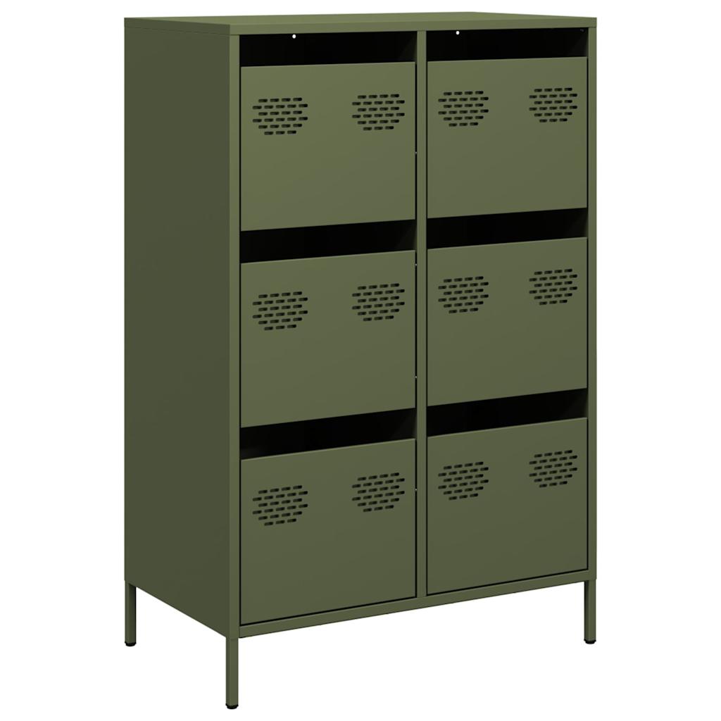 vidaXL Szafka, oliwkowa, 68x39x101,5 cm, stal