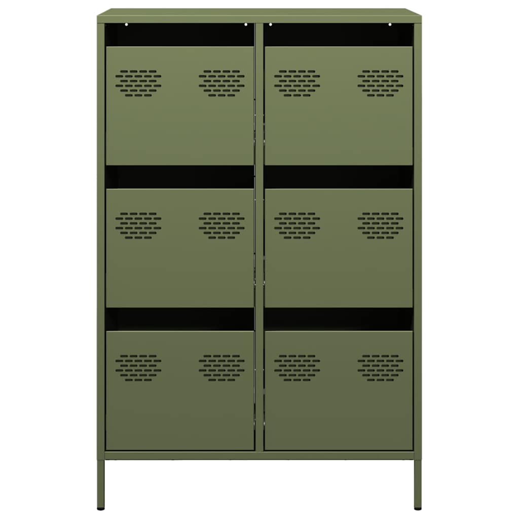 vidaXL Szafka, oliwkowa, 68x39x101,5 cm, stal
