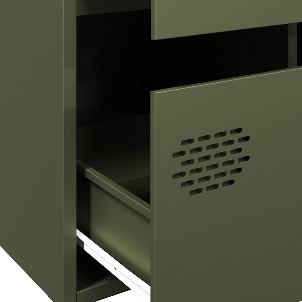 vidaXL Szafka, oliwkowa, 68x39x101,5 cm, stal