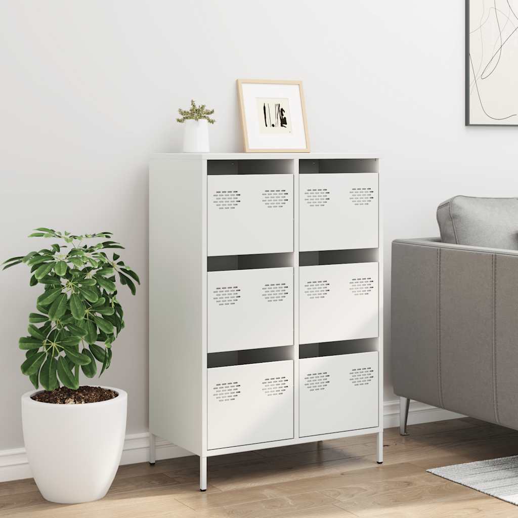 vidaXL Szafka, biała, 68x39x101,5 cm, stal