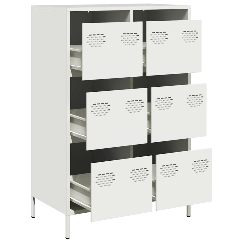 vidaXL Szafka, biała, 68x39x101,5 cm, stal