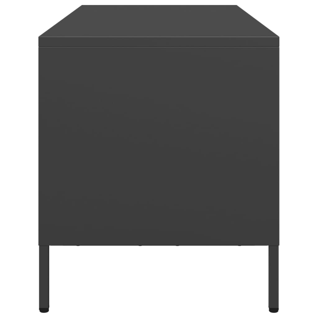 vidaXL Szafka RTV, czarna, 101,5x39x43,5 cm, stal walcowana na zimno