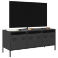 vidaXL Szafka RTV, czarna, 101,5x39x43,5 cm, stal walcowana na zimno