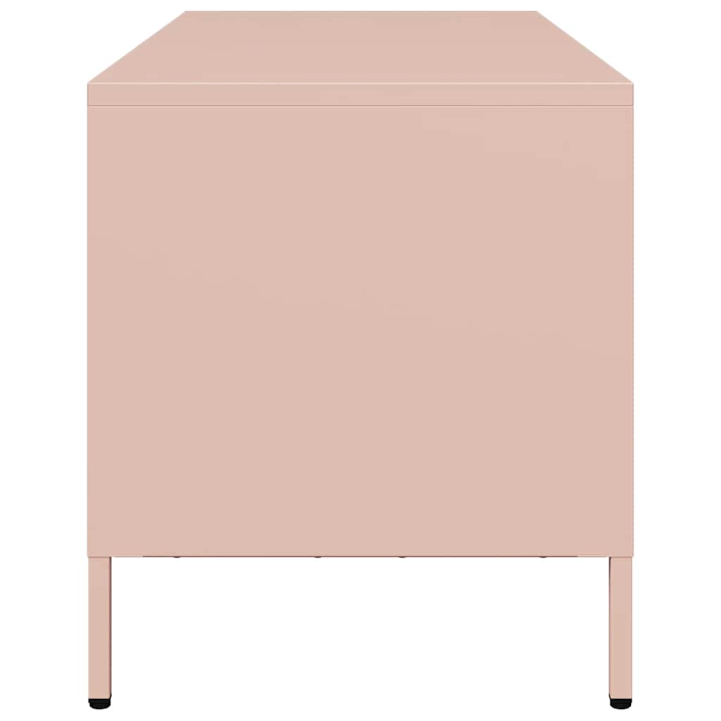 vidaXL Szafka RTV, różowa, 101,5x39x43,5 cm, stal walcowana na zimno