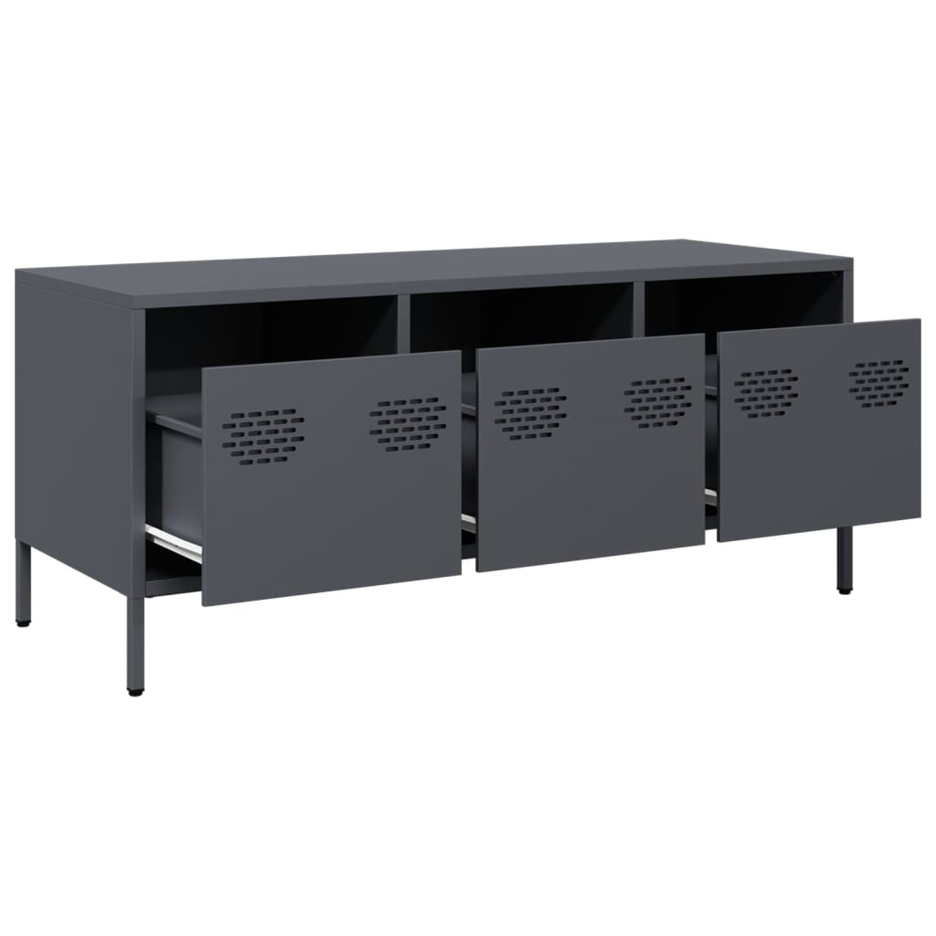vidaXL Szafka RTV, antracyt, 101,5x39x43,5 cm, stal walcowana na zimno