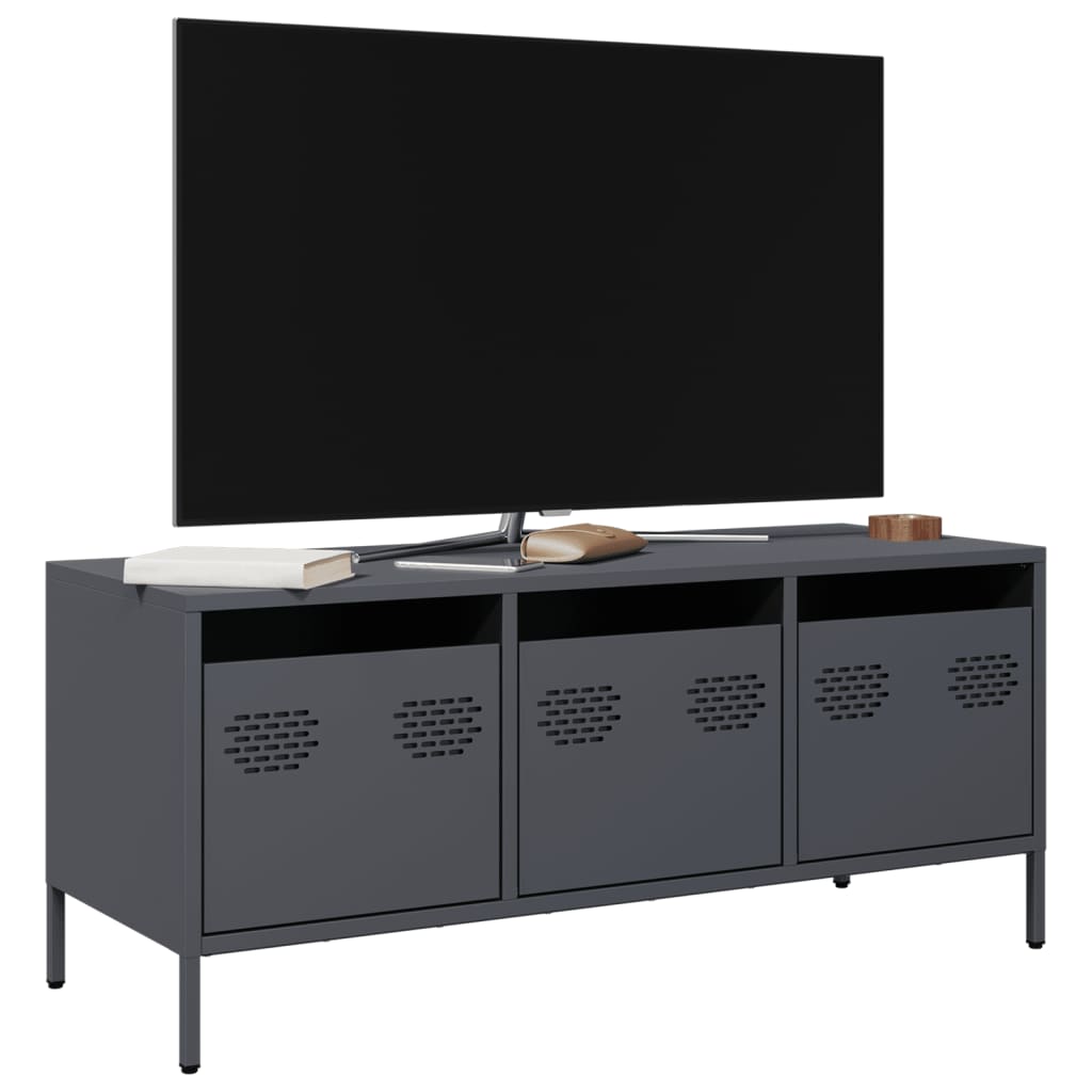 vidaXL Szafka RTV, antracyt, 101,5x39x43,5 cm, stal walcowana na zimno