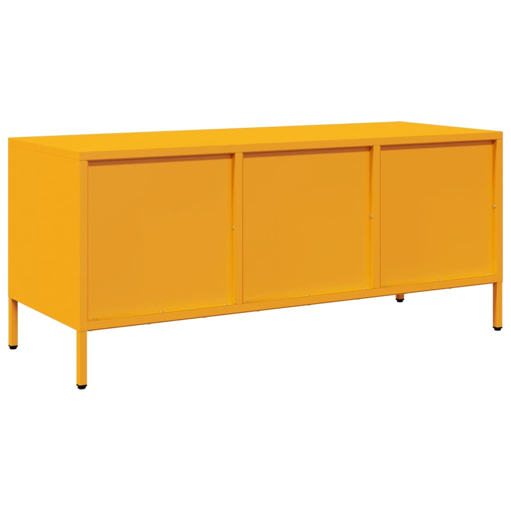 vidaXL Szafka RTV, żółta, 101,5x39x43,5 cm, stal walcowana na zimno