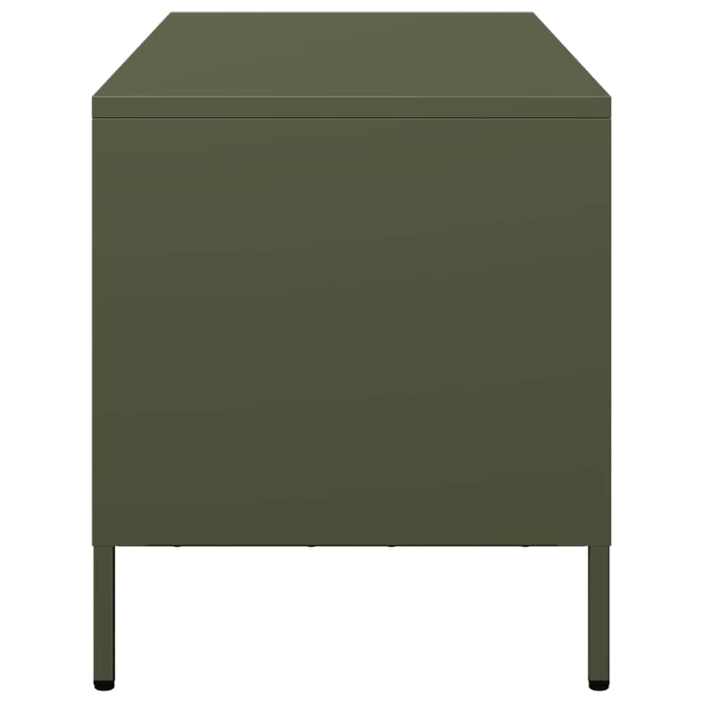 vidaXL Szafka RTV, oliwkowa, 101,5x39x43,5 cm, stal walcowana na zimno