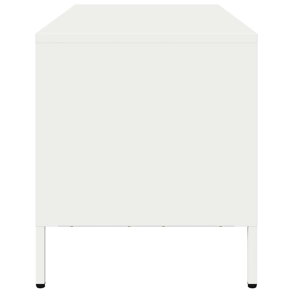vidaXL Szafka RTV, biała, 101,5x39x43,5 cm, stal walcowana na zimno