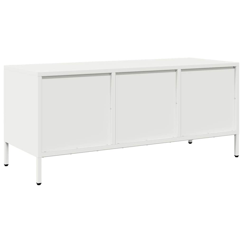 vidaXL Szafka RTV, biała, 101,5x39x43,5 cm, stal walcowana na zimno