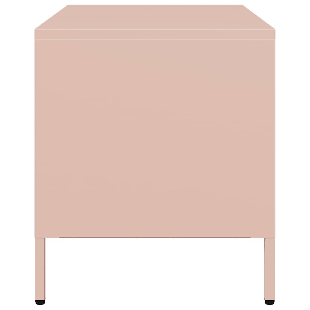 vidaXL Szafka RTV, różowa, 68x39x43,5 cm, stal walcowana na zimno