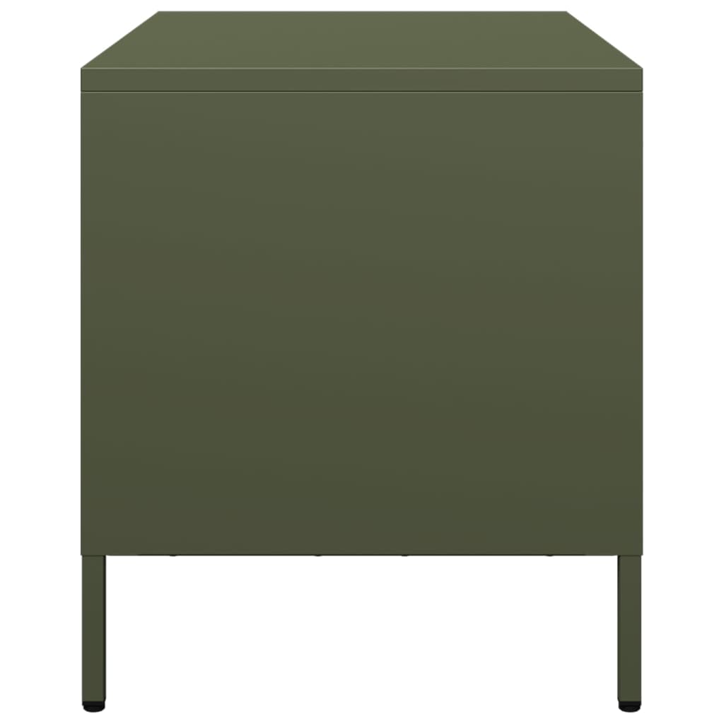 vidaXL Szafka RTV, oliwkowa, 68x39x43,5 cm, stal walcowana na zimno